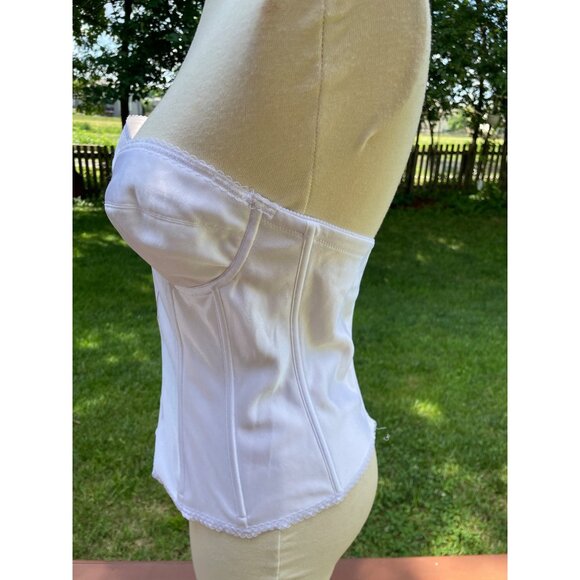 Dominique White Strapless Bustier Corset Size 36C Made In Vietnam - Picture 4 of 8